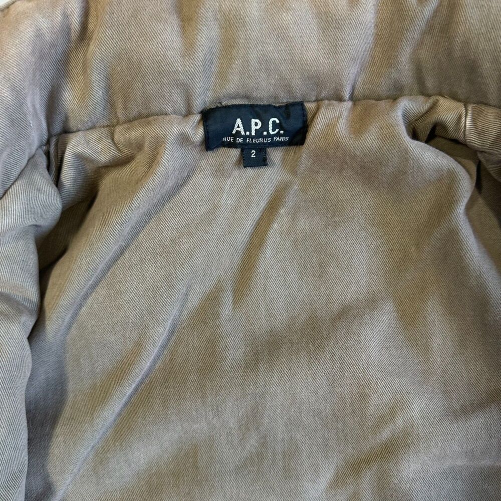 A.P.C. Puffer Vest Brown Workwear Hood Size 2 Men's - Picture 3 of 10